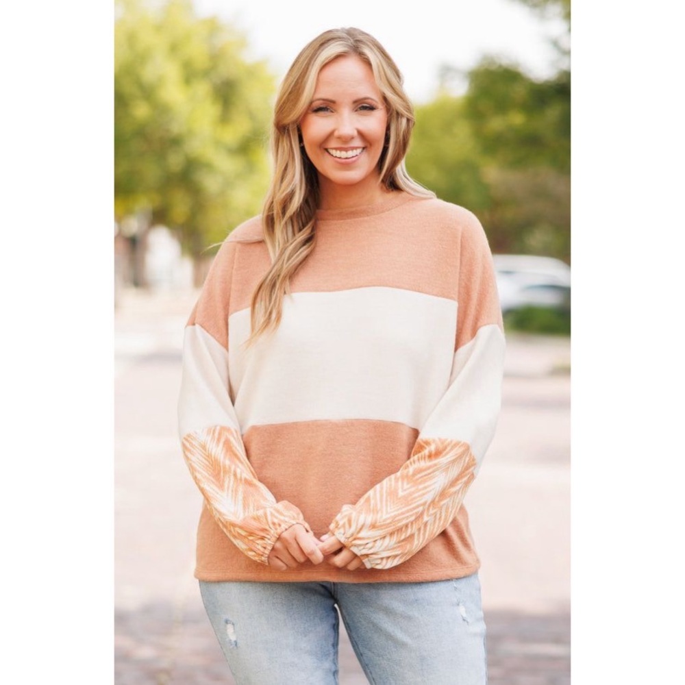CHIC SOUL I NWOT Spending Time Top, Peach